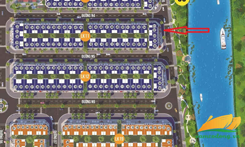 27.350.01 Nền LK11-02 100m2 view kênh dự án Việt Úc Varea